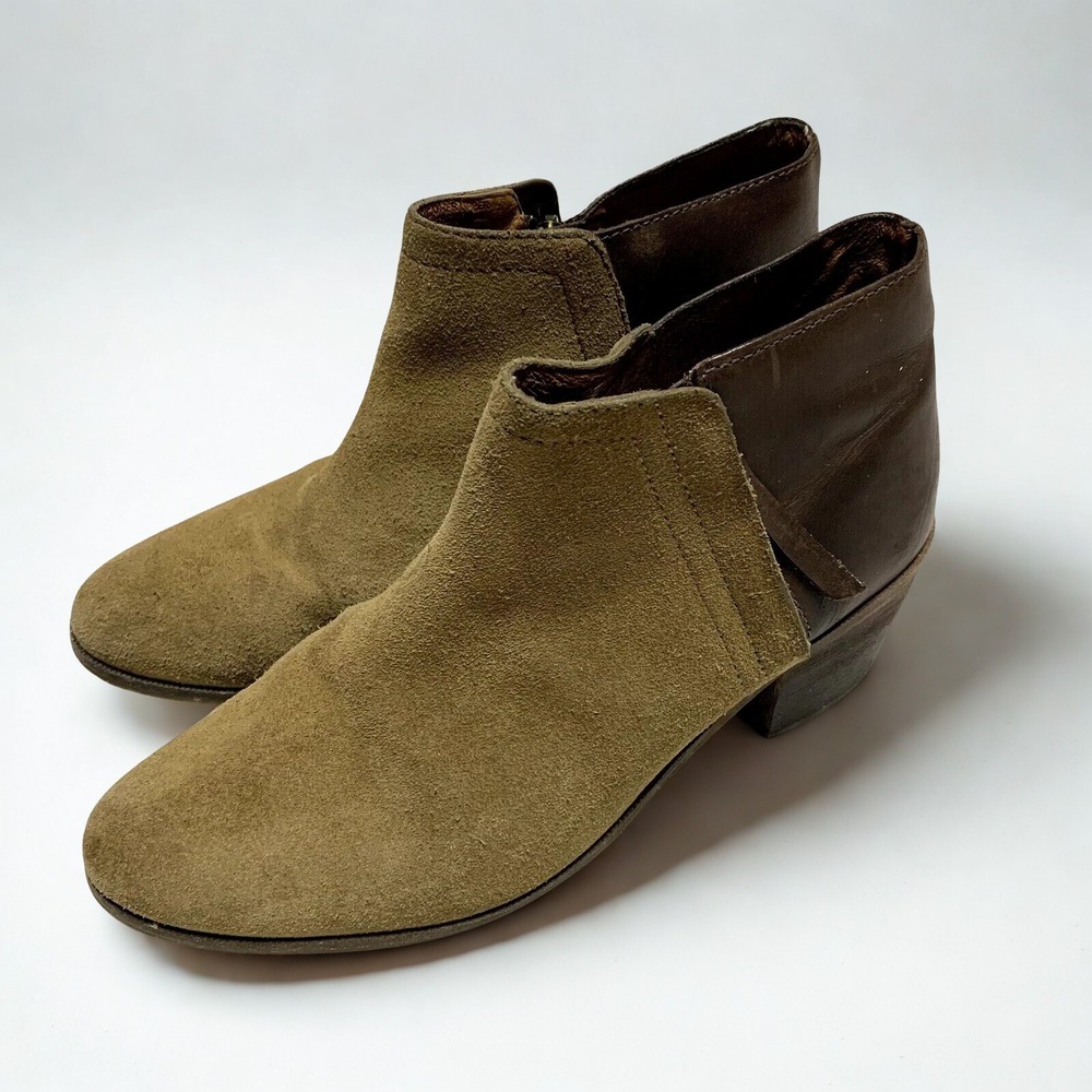 Madewell The Cait Ankle Boots Womens 8‎ Brown Leather Suede Low Heel Booties